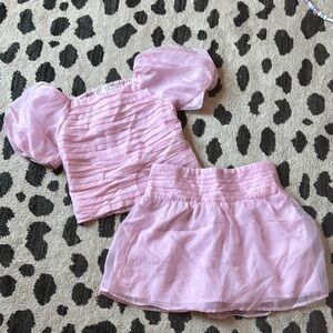 Abercrombie Puff Sleeve Top and Skirt Set
